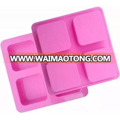 4cavity square designed silicone molds for soap making